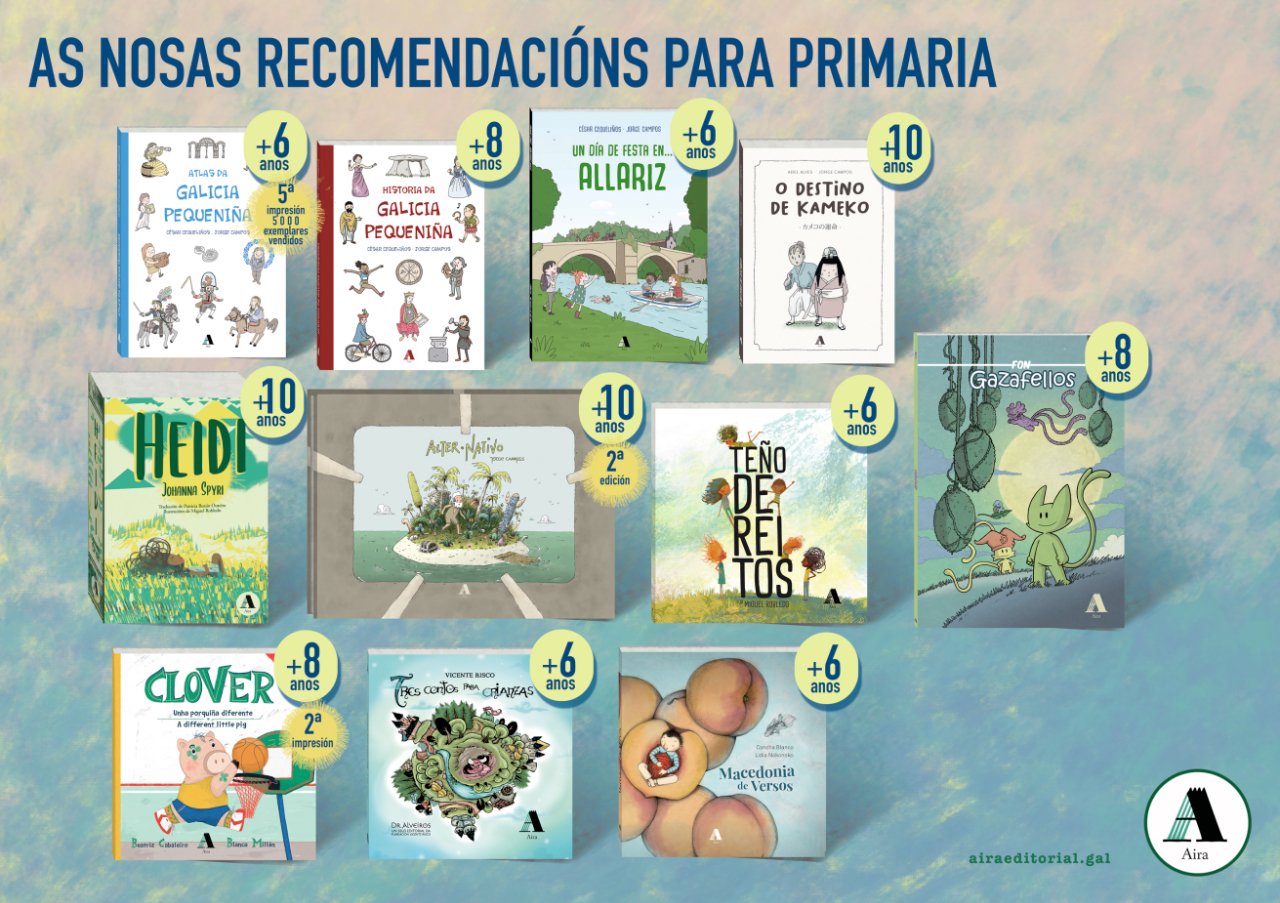 Once libros en gallego para niños y niñas de primaria